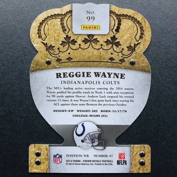 Reggie Wayne - 2014 Crown Royale Retail Bronze #99 - Picture 2 of 2